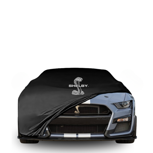 Custom-fit indoor car cover for Shelby GT500 with logo